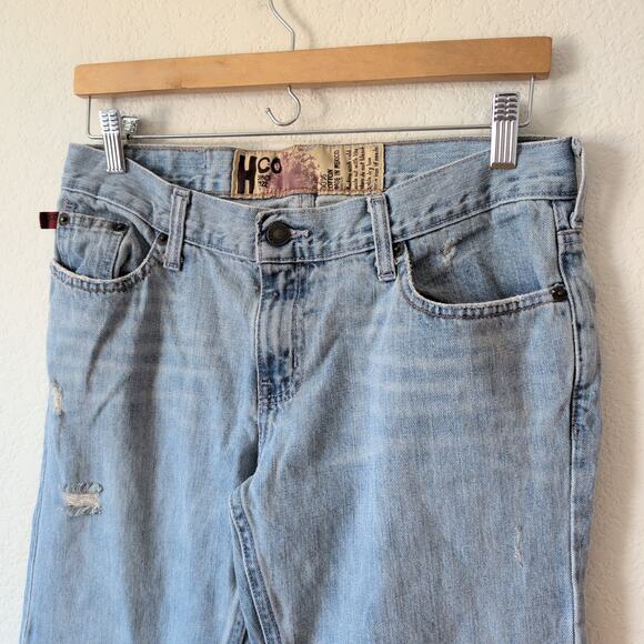 Vintage Y2K Hollister Flare Jeans Distressed Light Wash Low Rise 7R 29" Grungy - Picture 7 of 8